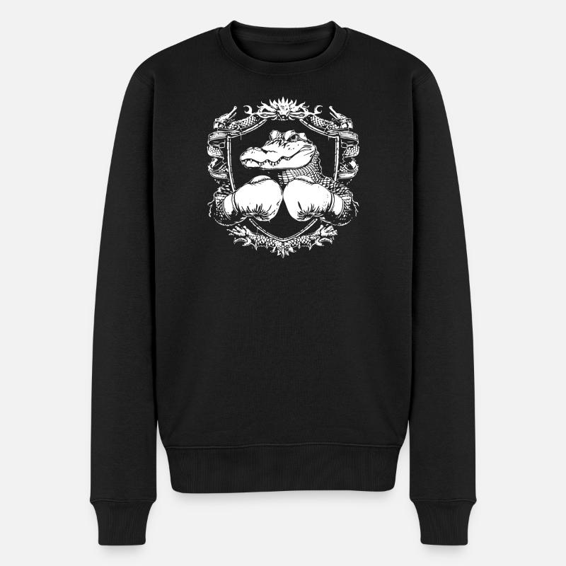 Krokodil Boxer - Männer Premium Bio Pullover - Schwarz