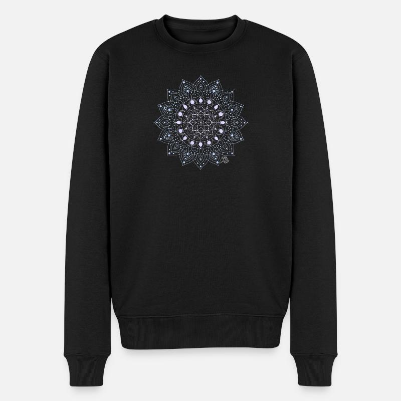 Geometrisches Mandala Muster - Männer Premium Bio Pullover - Schwarz
