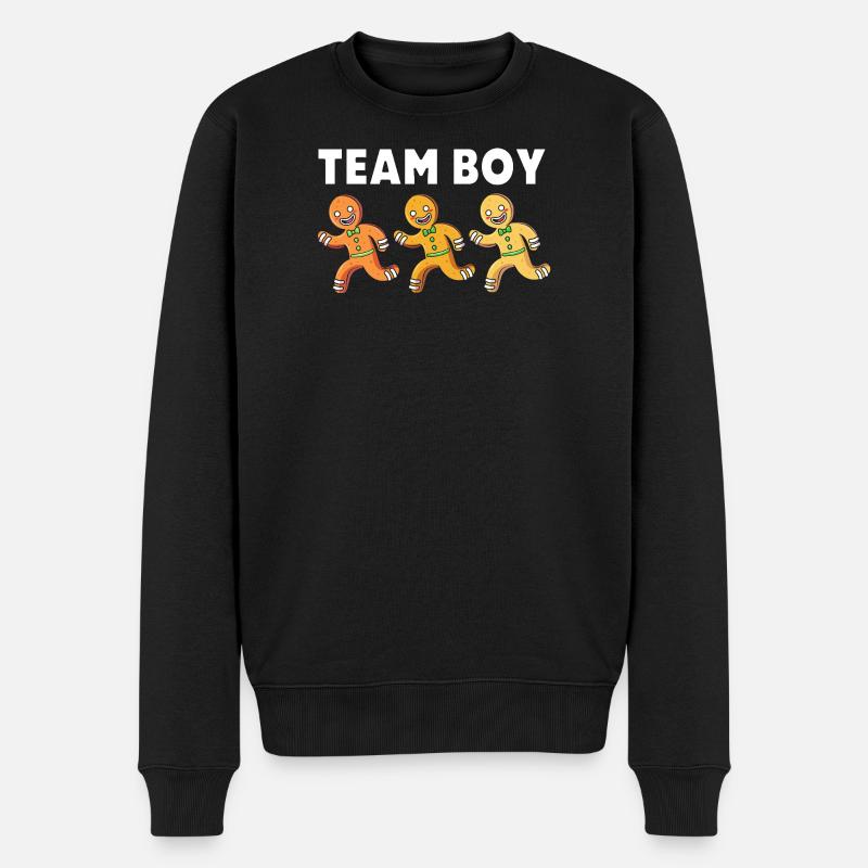 Team Boy Weihnachten - Männer Premium Bio Pullover - Schwarz
