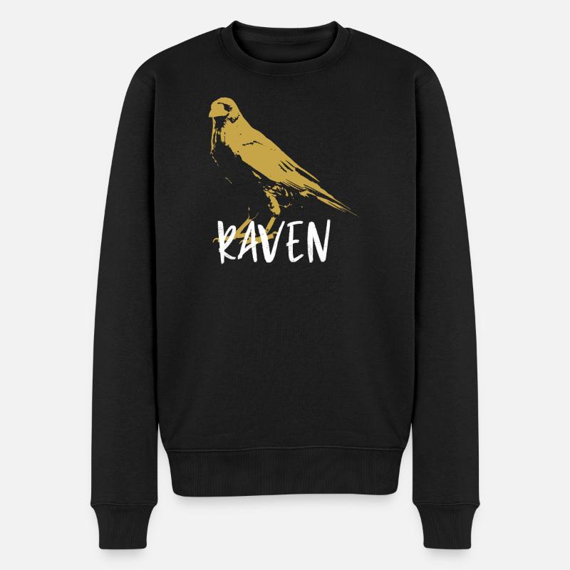 Renaissance-Totemkrähenillustration - Männer Premium Bio Pullover - Schwarz