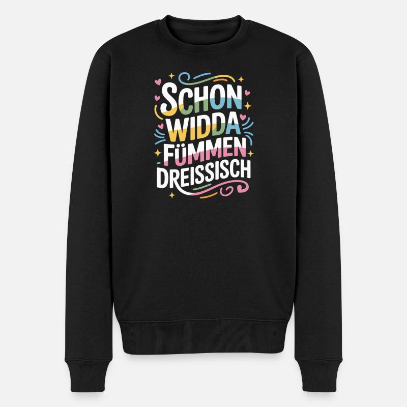 Schon Widda Fümmen Dreissisch 50. Geburtstag - Männer Premium Bio Pullover - Schwarz