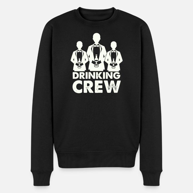 drinking_crew_01- - Männer Premium Bio Pullover - Schwarz