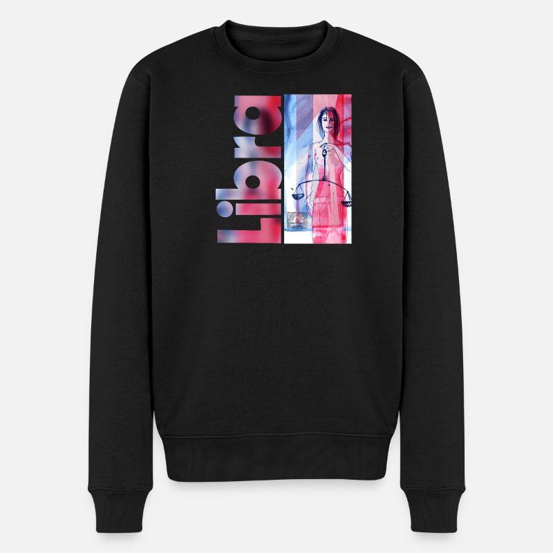 Sternzeichen Waage - Männer Premium Bio Pullover - Schwarz