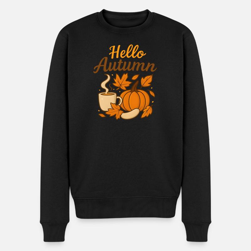  Hello Autumn – Herbstliche Stimmung - Männer Premium Bio Pullover - Schwarz
