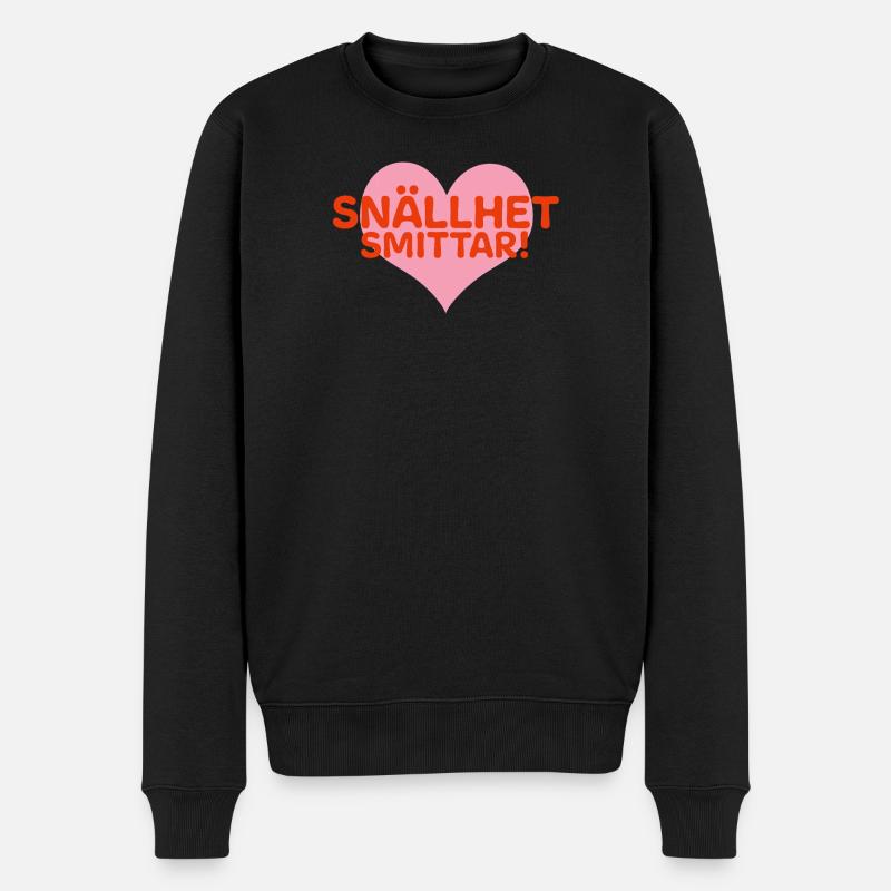 Freundlichkeit ist ansteckend - Männer Premium Bio Pullover - Schwarz