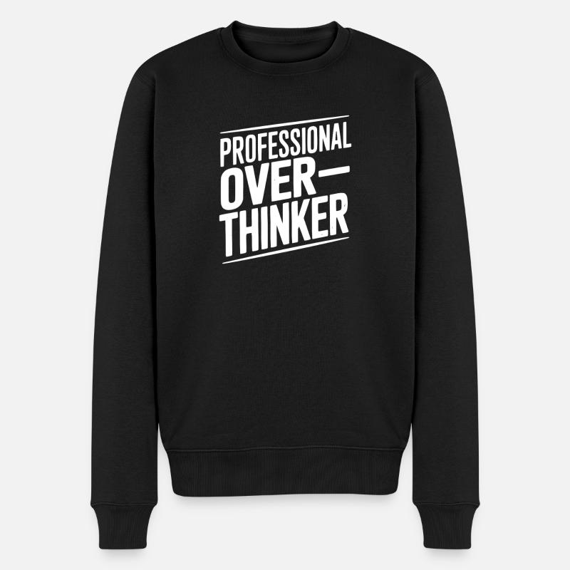 Professioneller Überdenker - Männer Premium Bio Pullover - Schwarz