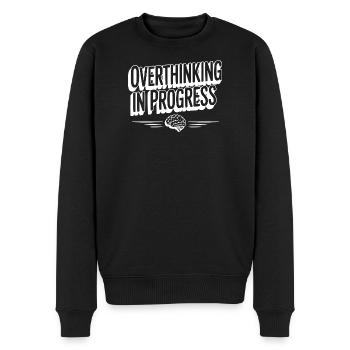 Überdenken im Gange - Männer Premium Bio Pullover - Schwarz - Vorne - Nico (187cm)