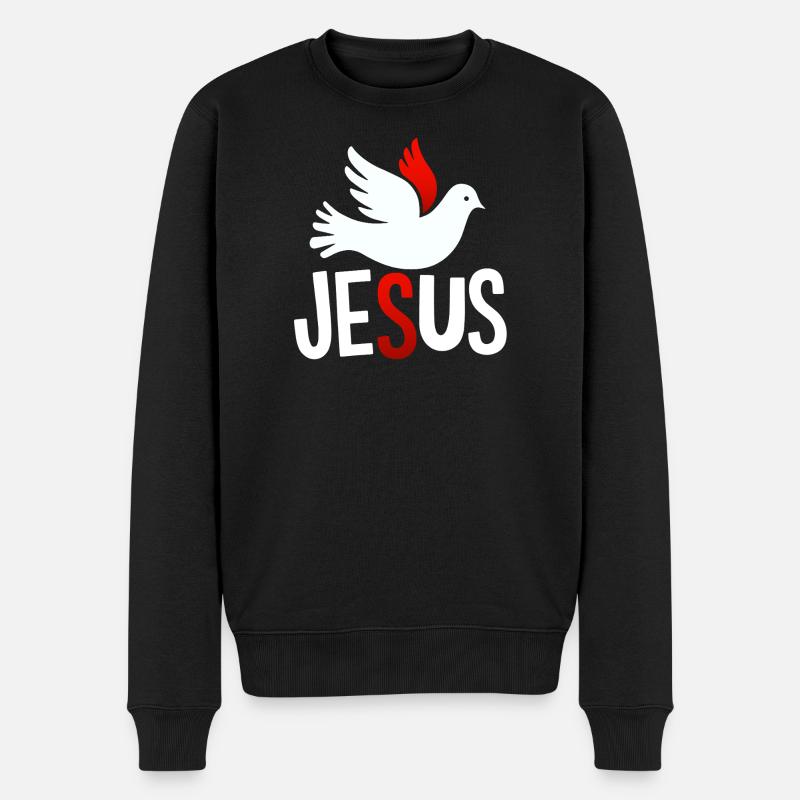 Colombe de la Paix Jésus - Pull Premium bio Homme - noir