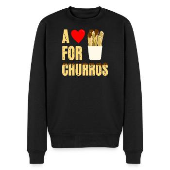 Un cœur pour les churros - Pull Premium bio Homme - noir - Devant - Nico (187cm)