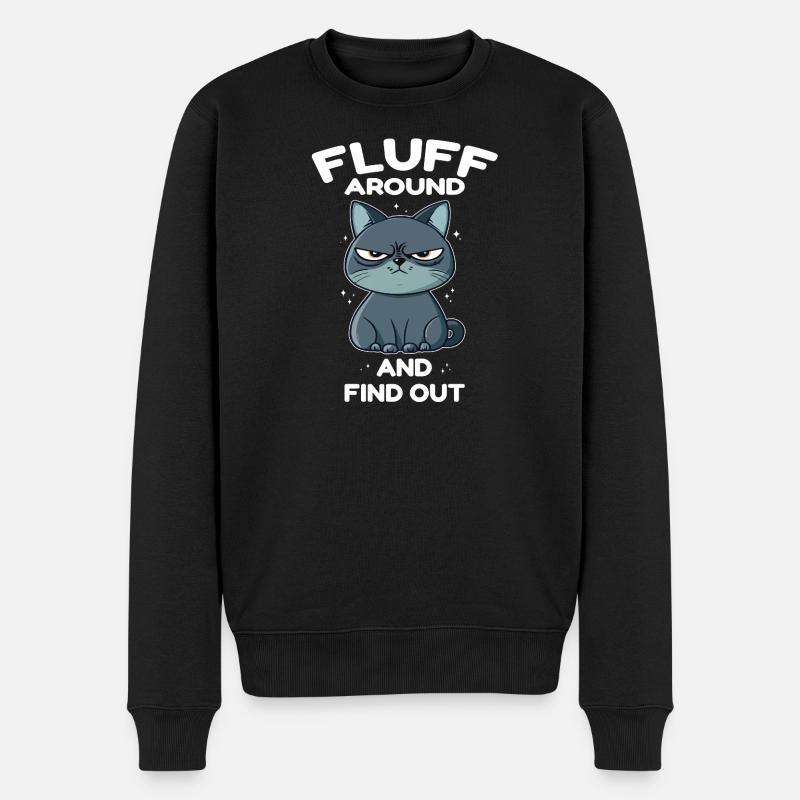 Peluche autour et découvre le chat - Pull Premium bio Homme - noir