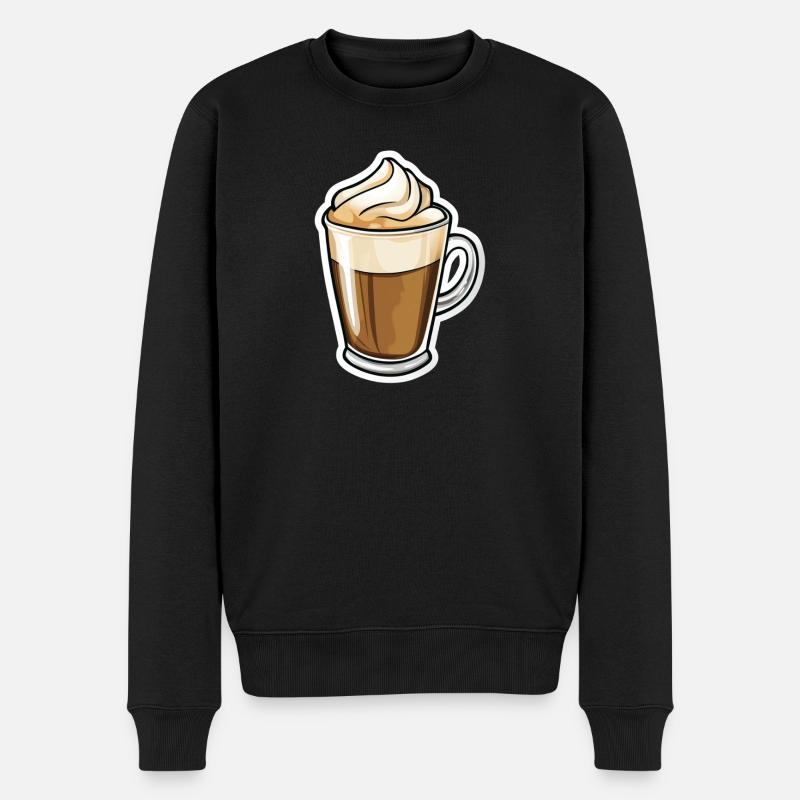 Kaffee - Männer Premium Bio Pullover - Schwarz