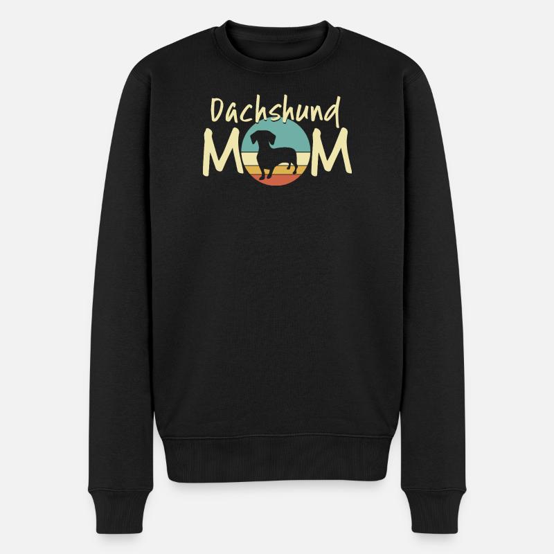 Dackel Mond Mutter Design - Männer Premium Bio Pullover - Schwarz