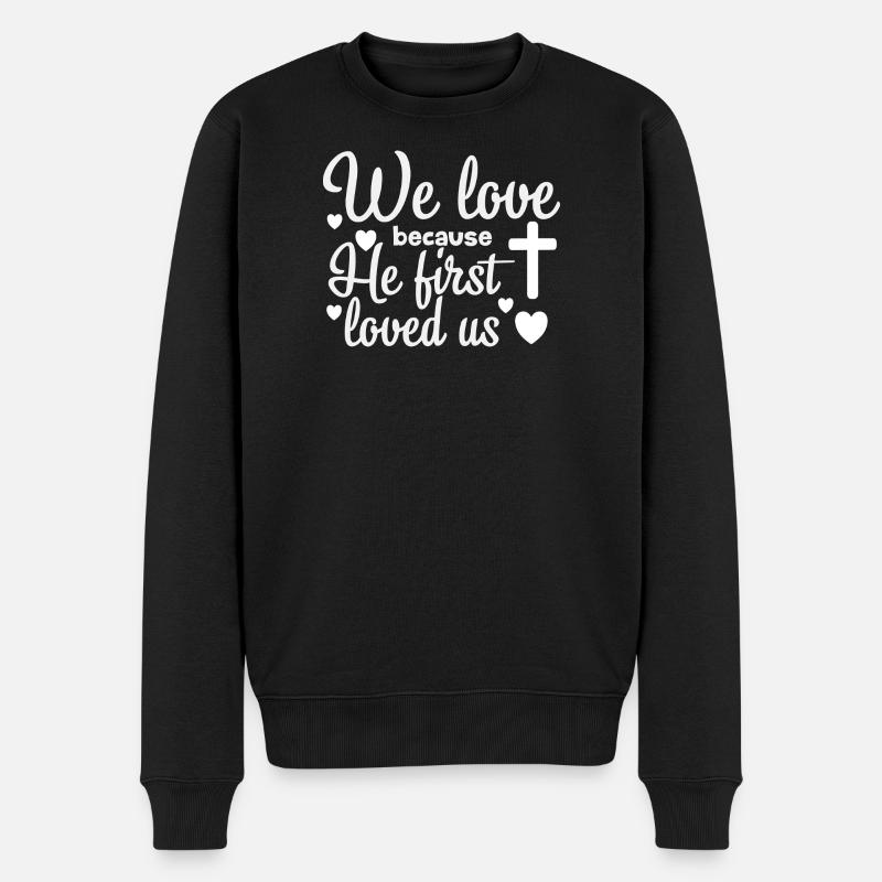 Illustration d'un message d'amour religieux - Pull Premium bio Homme - noir