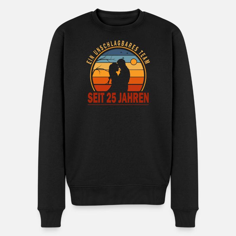 25 Jahre Beziehung Jahrestag Hochzeitstag - Männer Premium Bio Pullover - Schwarz