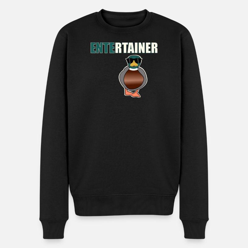 Entertainer Ente - Männer Premium Bio Pullover - Schwarz