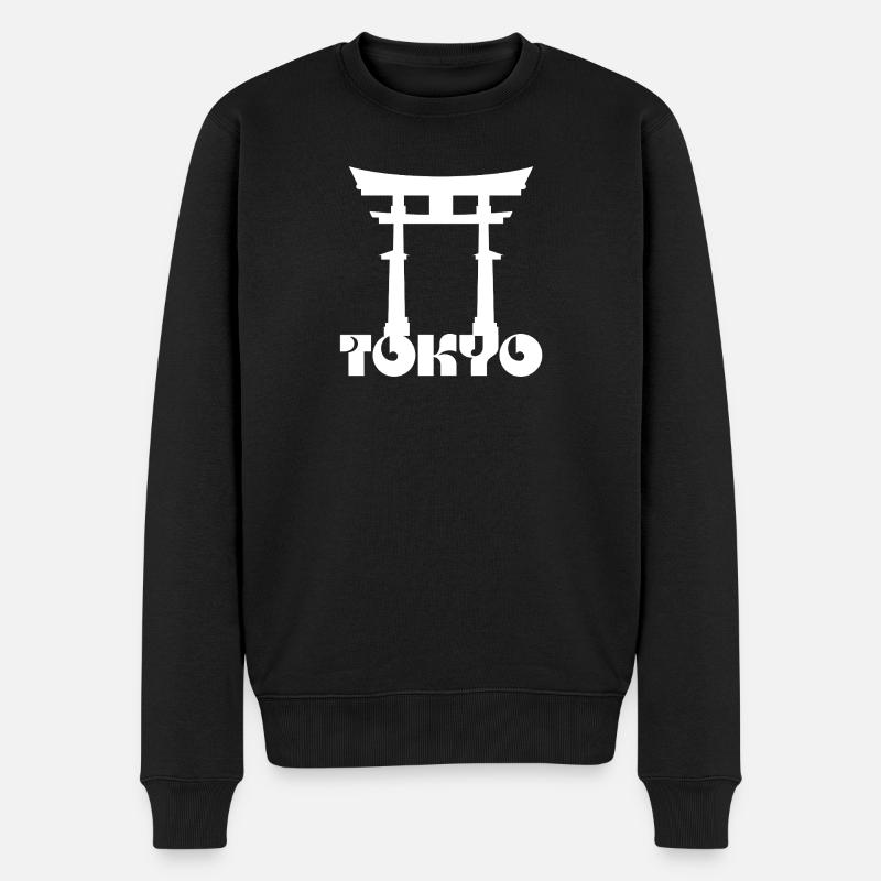 Tokio - Männer Premium Bio Pullover - Schwarz