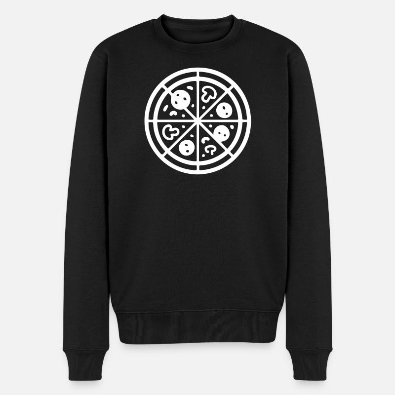 Pizza Symbol Pizzeria - Männer Premium Bio Pullover - Schwarz