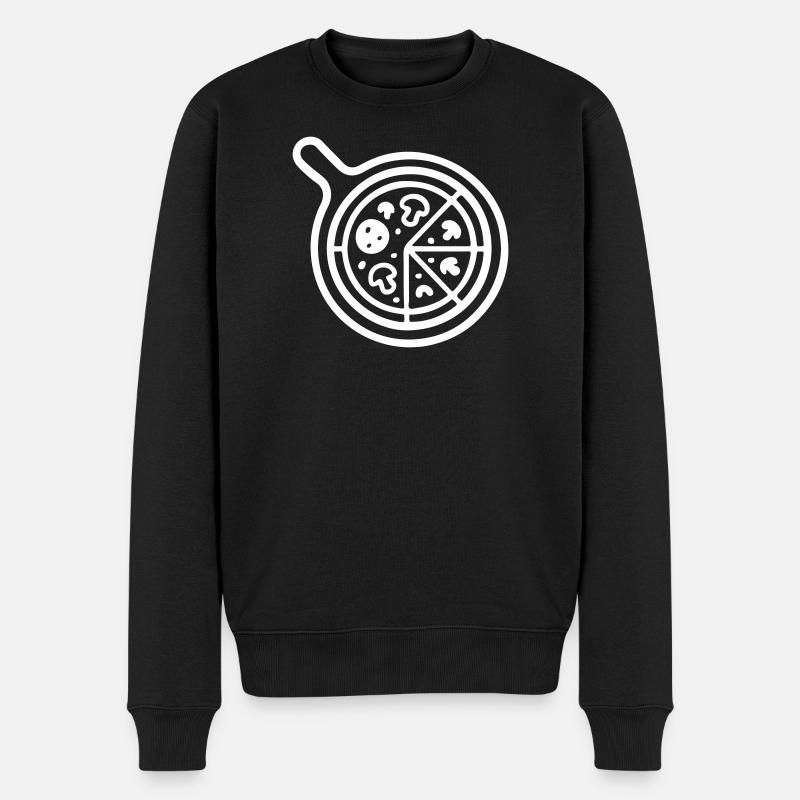 Pizza Pizzeria Symbol - Männer Premium Bio Pullover - Schwarz