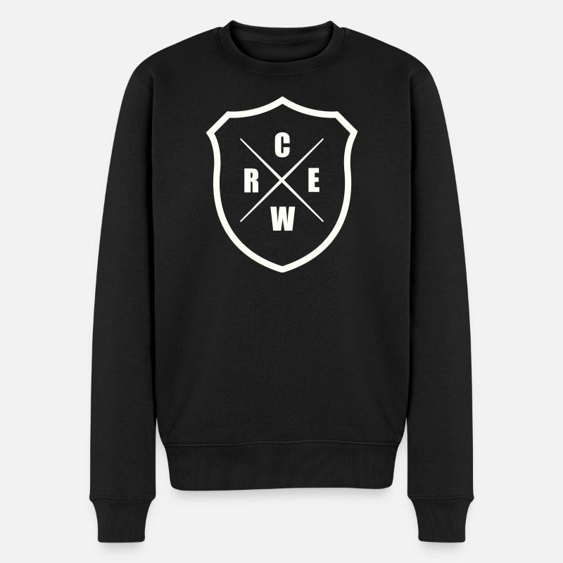 crew_wappen- - Männer Premium Bio Pullover - Schwarz