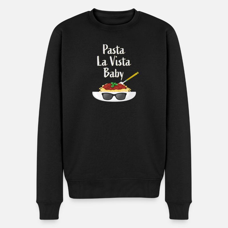 Pasta la vista Baby - Männer Premium Bio Pullover - Schwarz