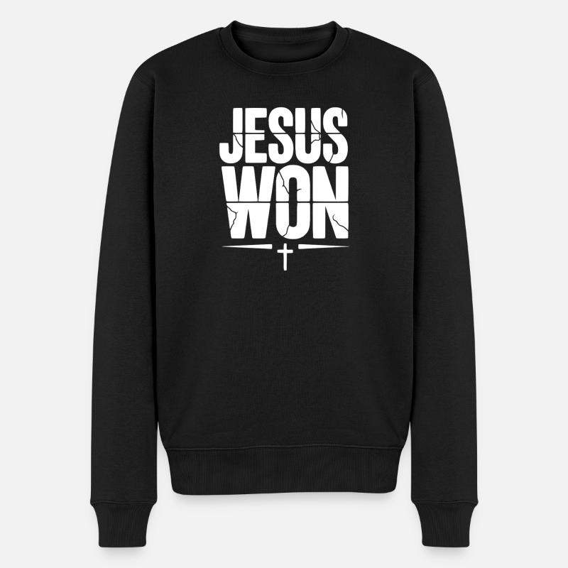 Jésus a gagné - Pull Premium bio Homme - noir