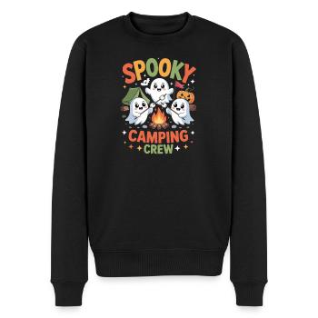 Spooky Camping Crew Camper Hiker Halloween Camping - Männer Premium Bio Pullover - Schwarz - Vorne - Nico (187cm)