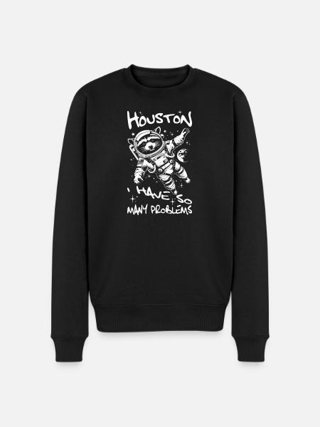 Houston I have so many problems Raccoon - Men's Premium Organic Jumper - black