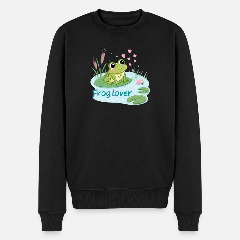 Frosch Gourmande Liebe - Männer Premium Bio Pullover - Schwarz