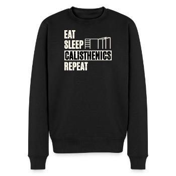 Manger, dormir, callisthénie - Pull Premium bio Homme - noir - Devant - Nico (187cm)