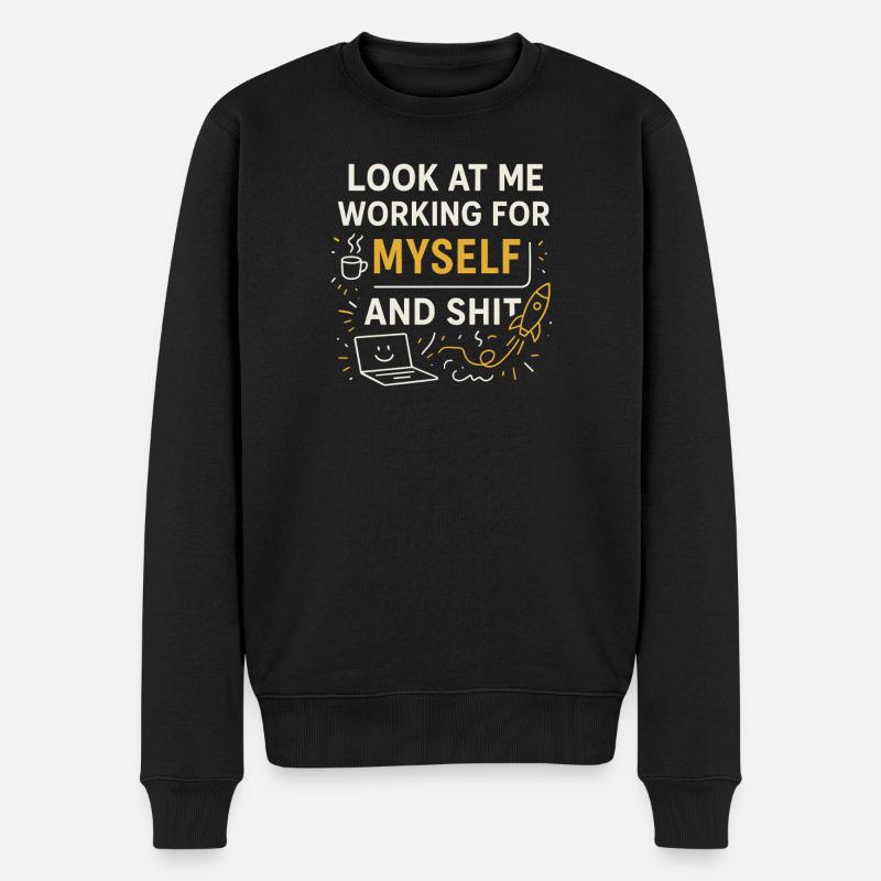 Regardez-moi travailler pour moi-même et - Pull Premium bio Homme - noir