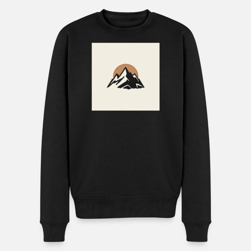 Berge im Morgengrauen - Männer Premium Bio Pullover - Schwarz