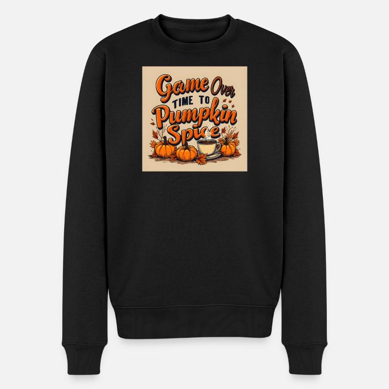Pumpkin Spice Game Over - Männer Premium Bio Pullover - Schwarz