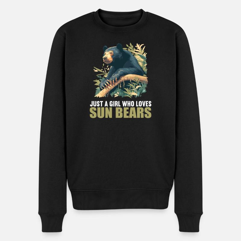 Sun Bear Malaienbär - Männer Premium Bio Pullover - Schwarz