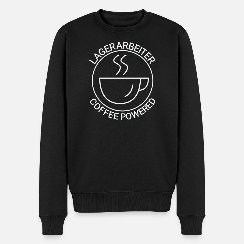 Lagerarbeiter Coffee Powered - Männer Premium Bio Pullover - Schwarz