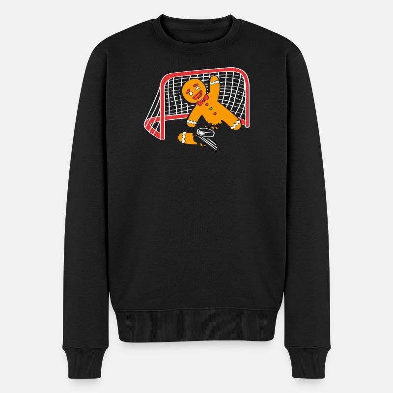 Lebkuchenmann Weihnachten Gingerbread Lebkuchen - Männer Premium Bio Pullover - Schwarz