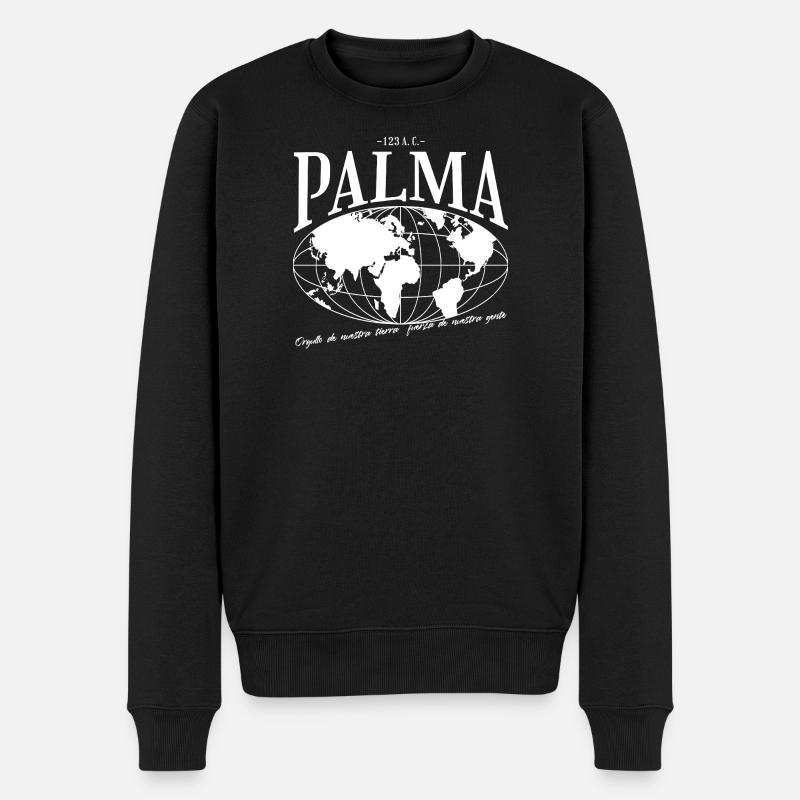 Weltkarte Palma Design - Männer Premium Bio Pullover - Schwarz