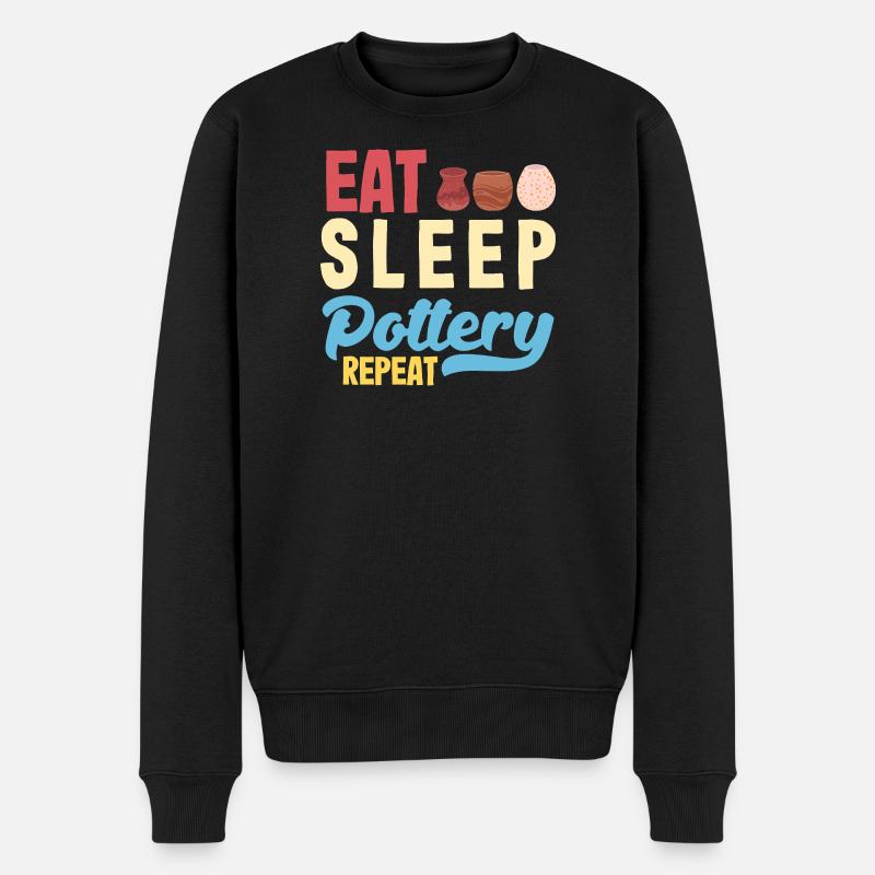 Manger Dormir Poterie Répéter - Pull Premium bio Homme - noir