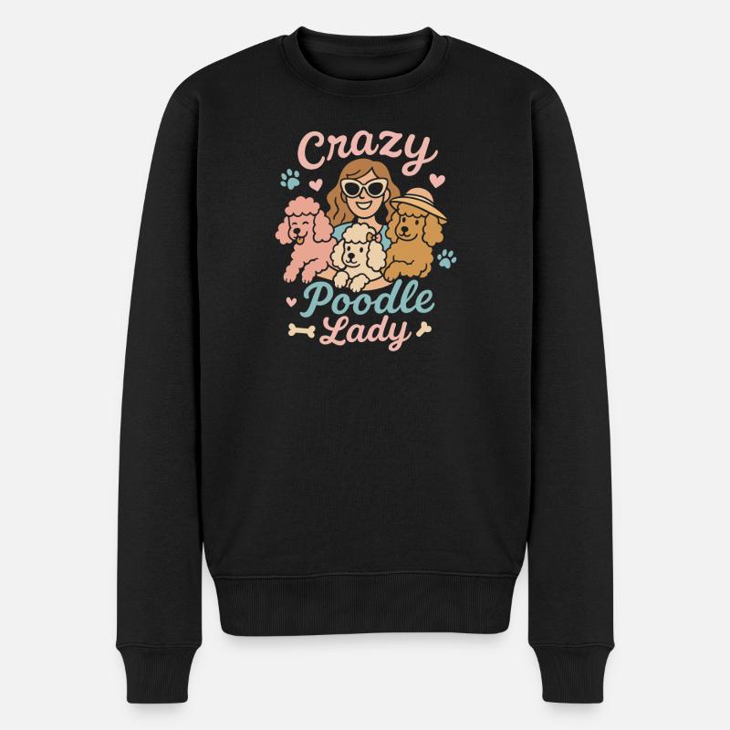 Dame caniche folle - Pull Premium bio Homme - noir