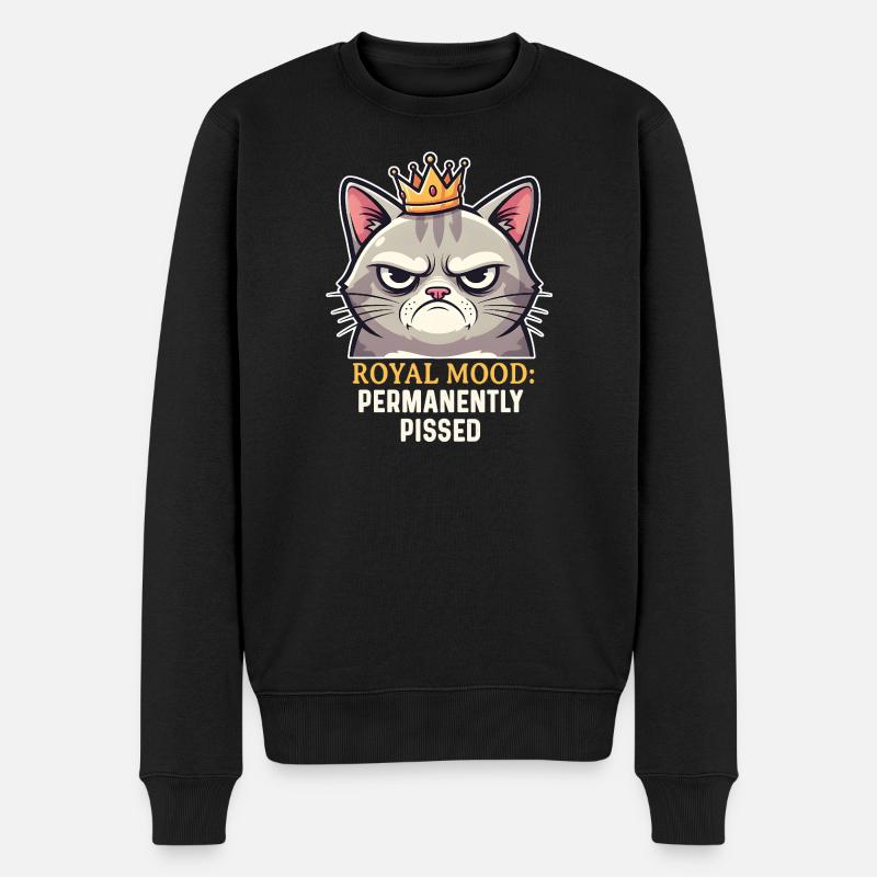 Grumpy Katze Königlicher Laune - Men's Premium Organic Jumper - black