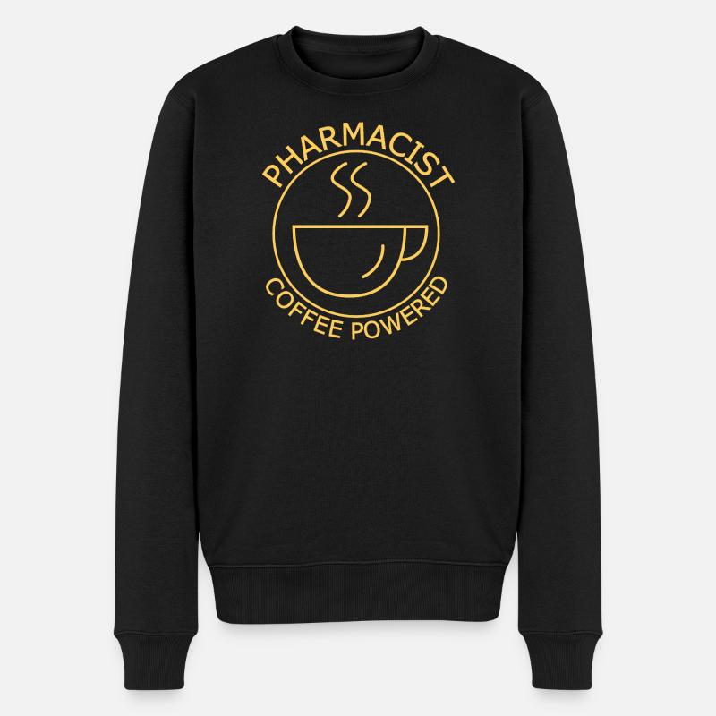 Pharmacist Coffee Powered  - Männer Premium Bio Pullover - Schwarz