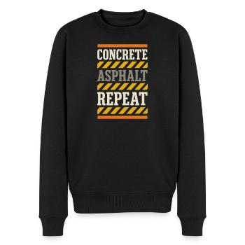 Straßenbauteam Asphalt Betonmannschaft - Männer Premium Bio Pullover - Schwarz - Vorne - Nico (187cm)