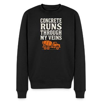 Straßenbauteam Asphalt Betonmannschaft - Männer Premium Bio Pullover - Schwarz - Vorne - Nico (187cm)