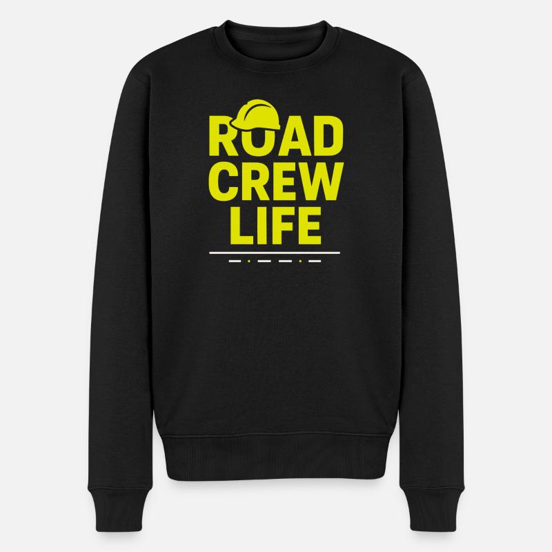 Straßenbauteam Asphalt Betonmannschaft - Männer Premium Bio Pullover - Schwarz