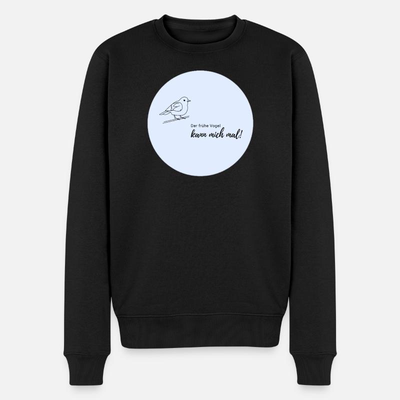 Motif lève-tôt sur bleu clair - Pull Premium bio Homme - noir