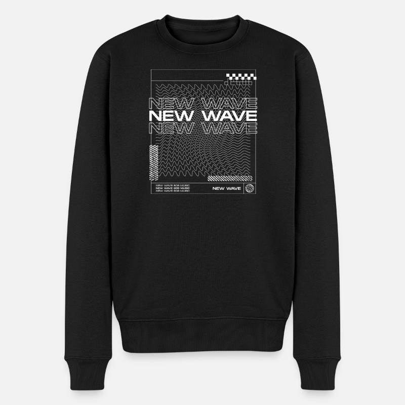 Musique New Wave Line Design abstrait - Pull Premium bio Homme - noir