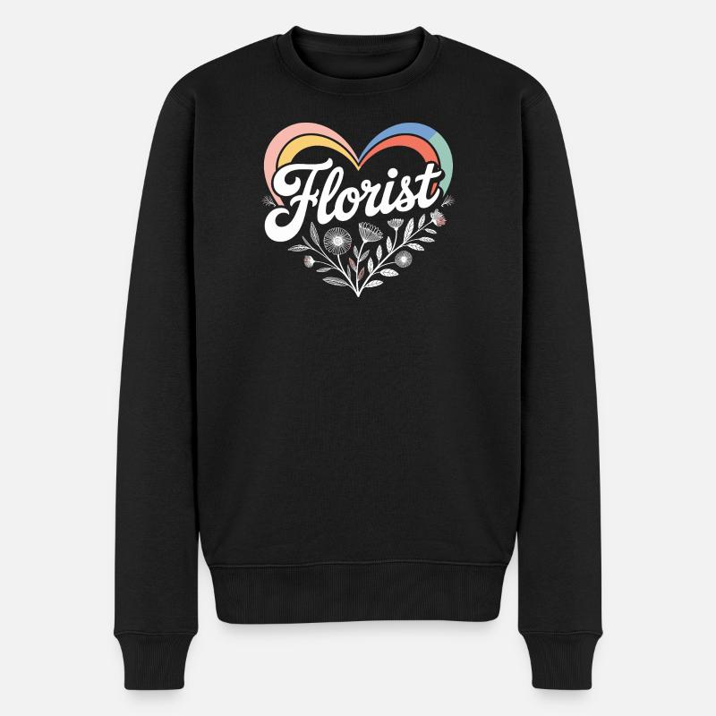 Florist Herz Design - Männer Premium Bio Pullover - Schwarz