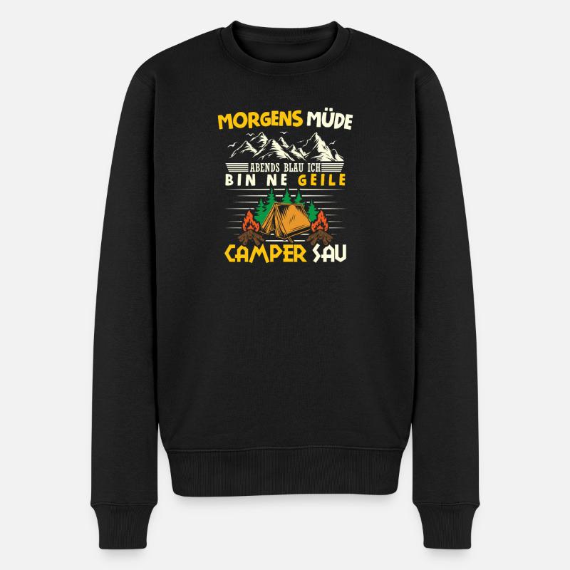 Camper Camping Caravan Saying - Men's Premium Organic Jumper - black