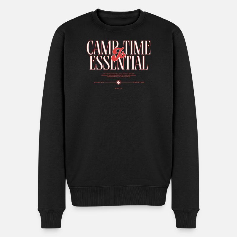 Camptime & Essential Adventure Design - Pull Premium bio Homme - noir