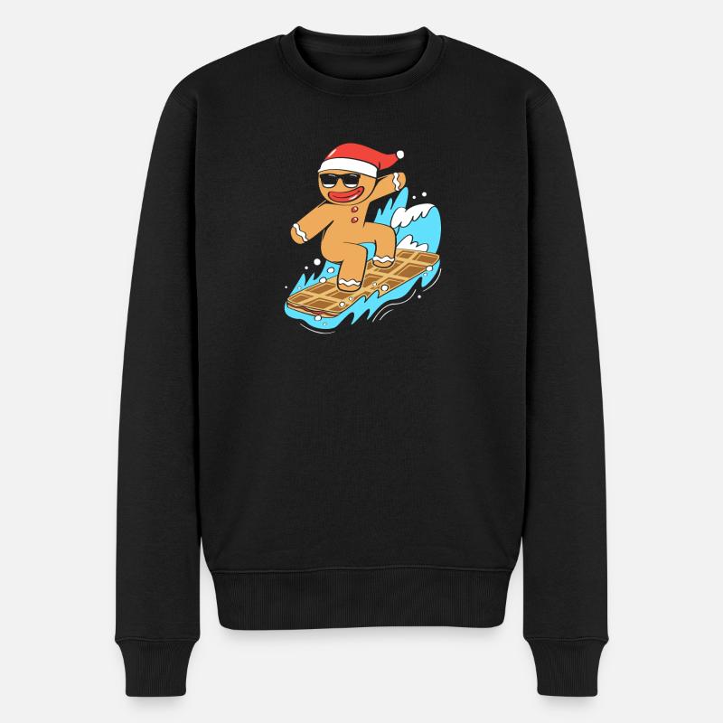Lebkuchenmann Weihnachten Lebkuchen - Männer Premium Bio Pullover - Schwarz
