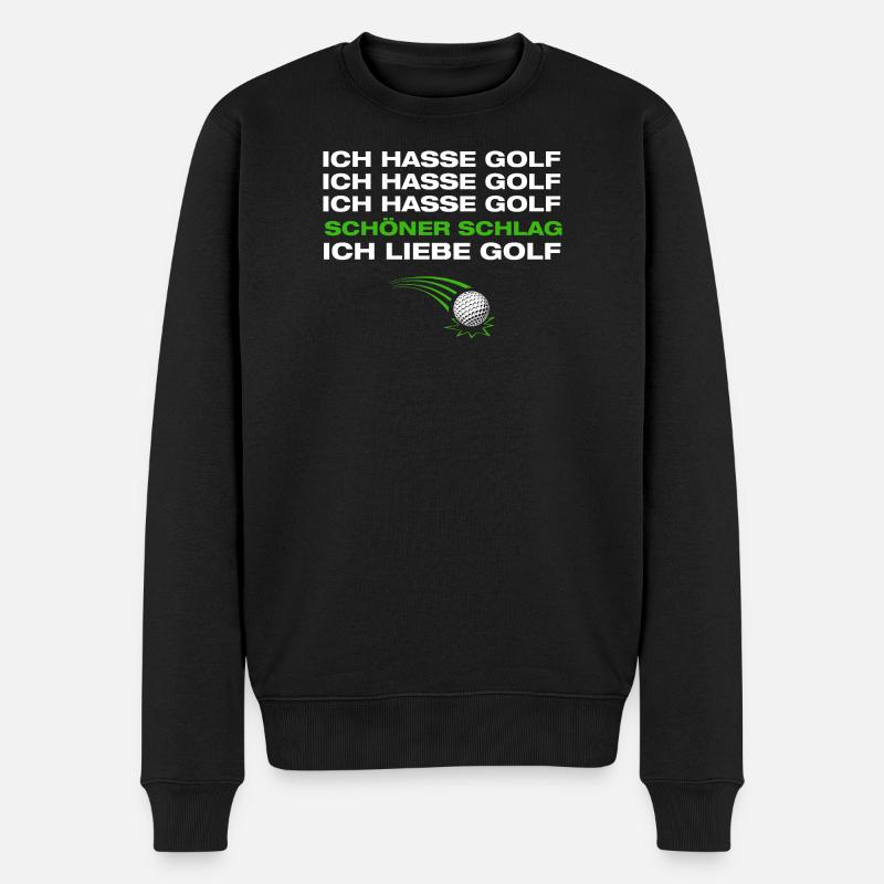 Ich liebe Golf Golfer Golfen - Männer Premium Bio Pullover - Schwarz